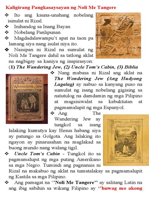 KALIGIRANG PANGKASAYSAYAN NG NOLI ME TANGERE.